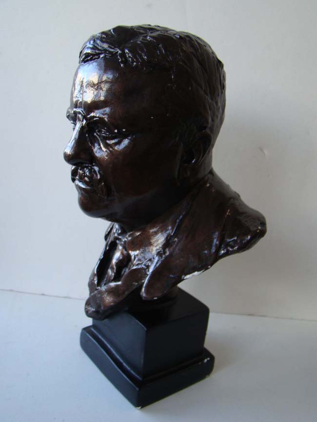 A fine bronzed bust of President Theodore Roosevelt, our 26th President from 1901-1909 — image 2